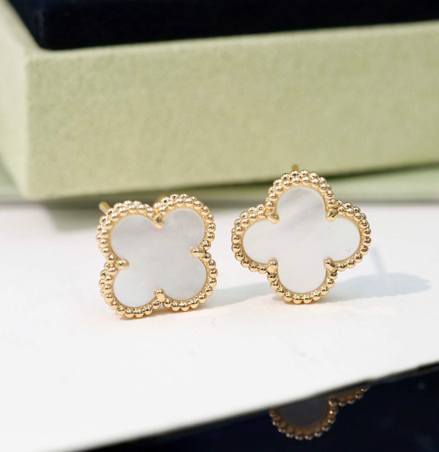 Van Cleef & Arpels-Style Clover Stud Earrings