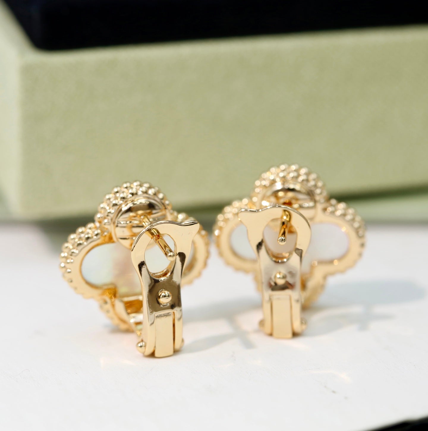 Van Cleef & Arpels-Style Clover Stud Earrings