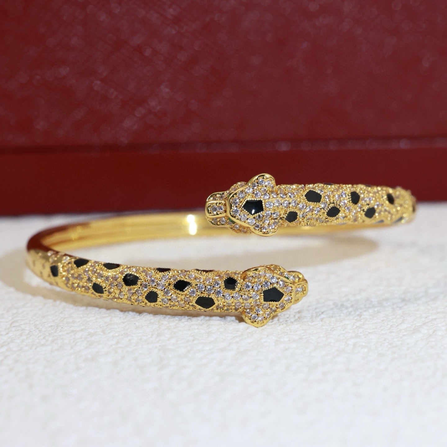 Cartier-Style Panther Head Pavé Bracelet