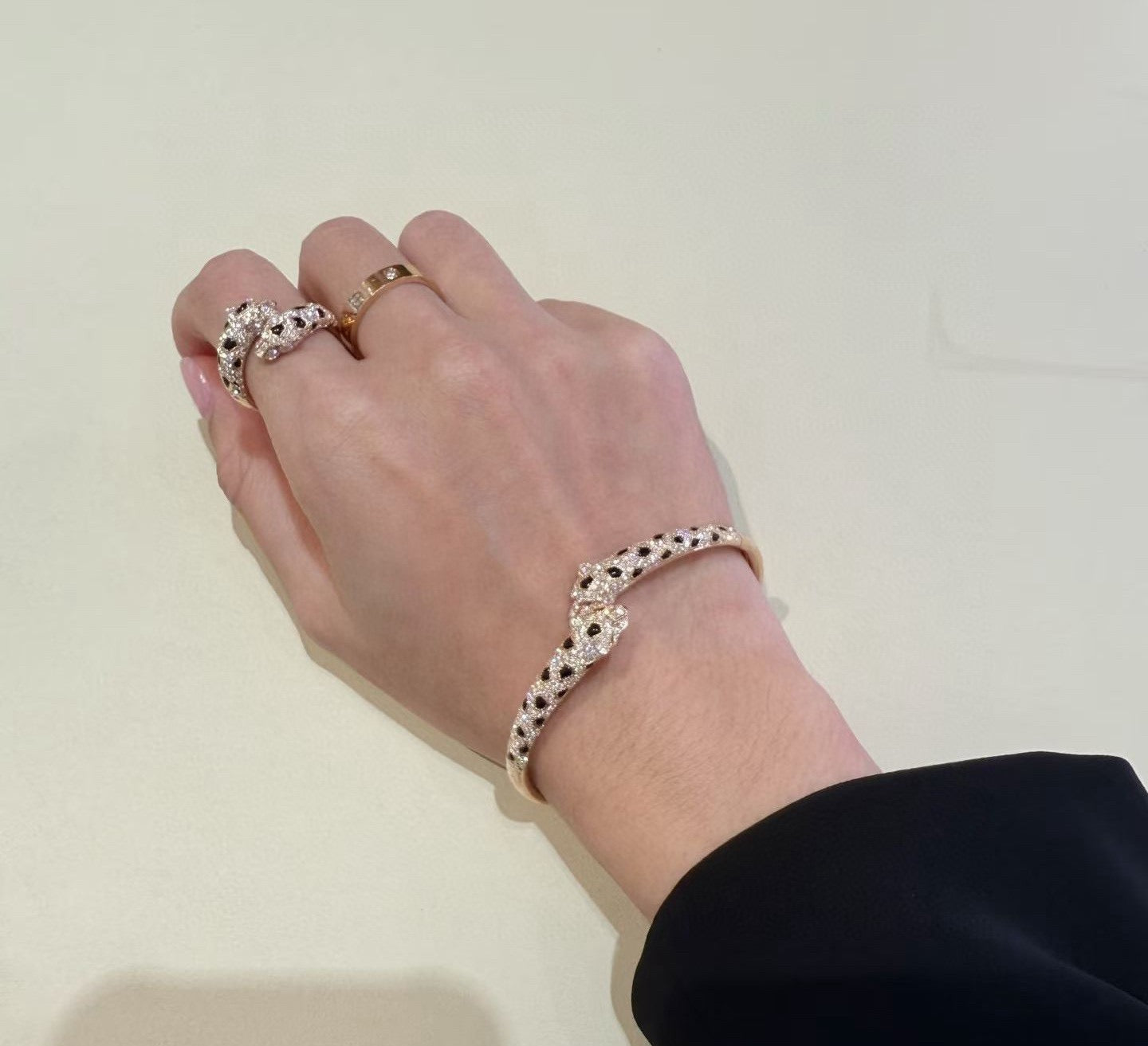 Cartier-Style Panther Head Pavé Bracelet