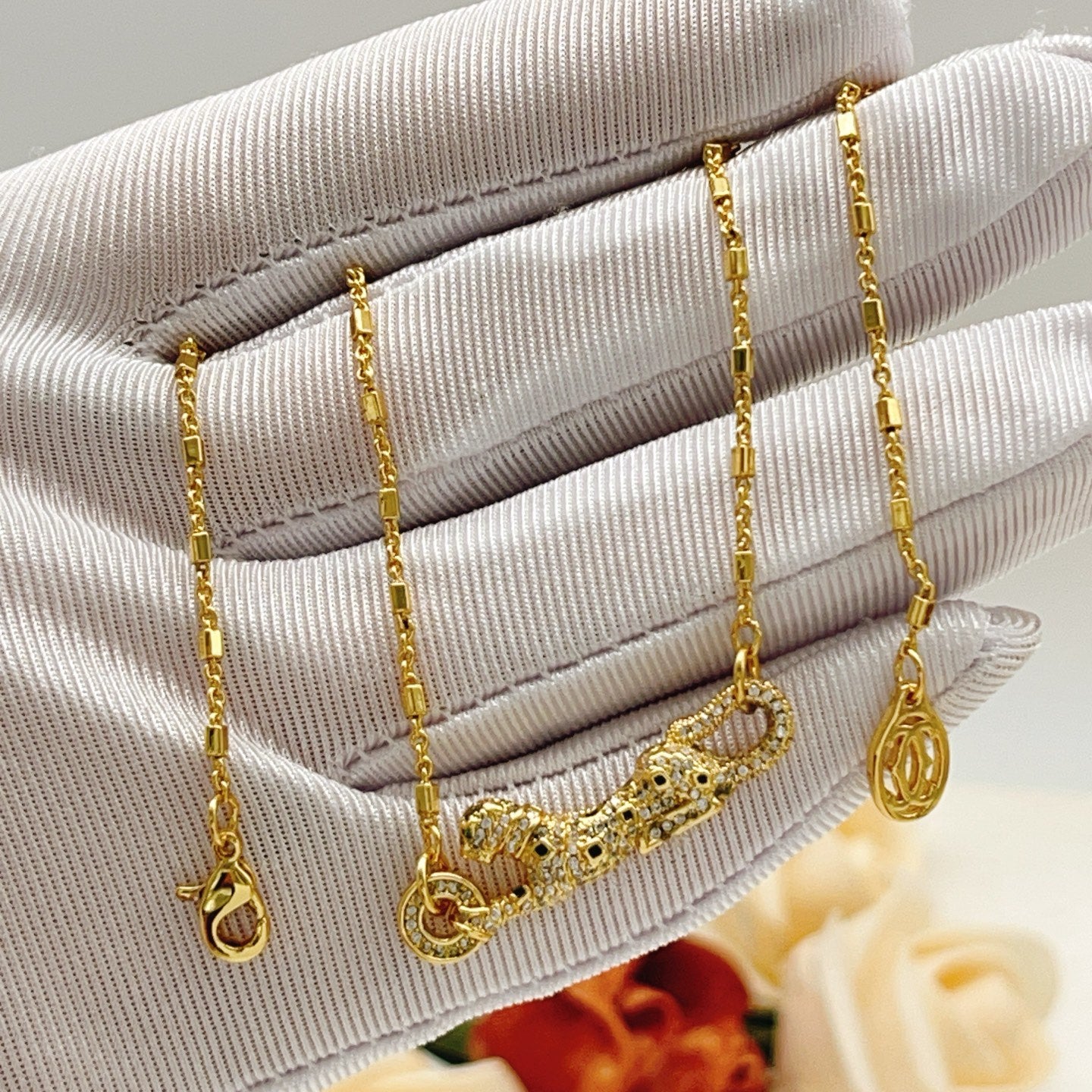 Cartier Gold Full-Diamond Panther Necklace