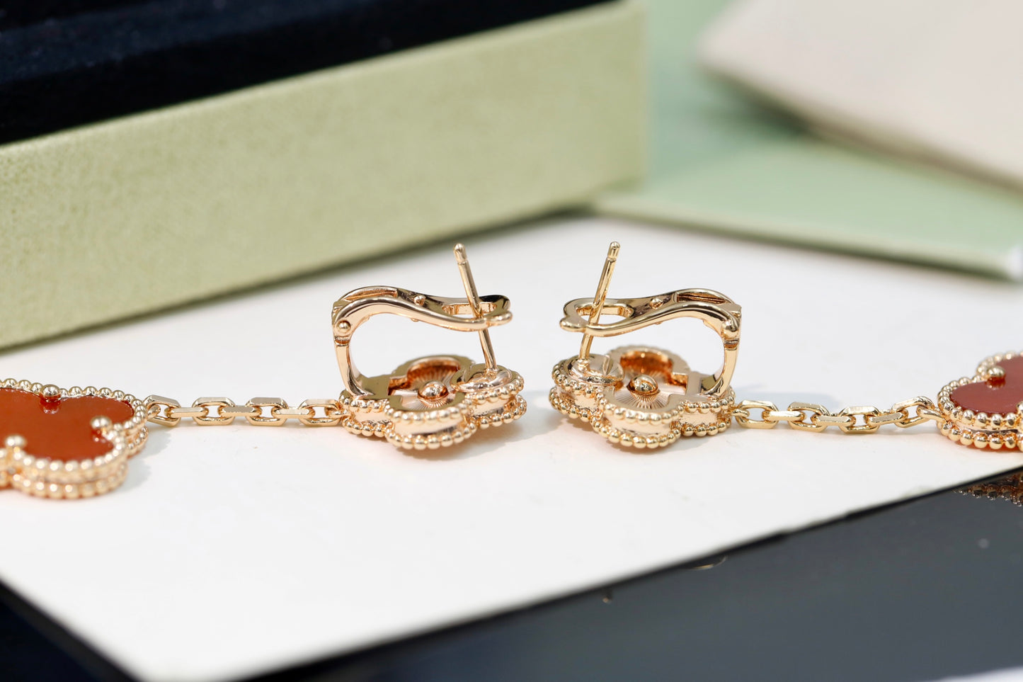 Van Cleef & Arpels Style Clover Earrings
