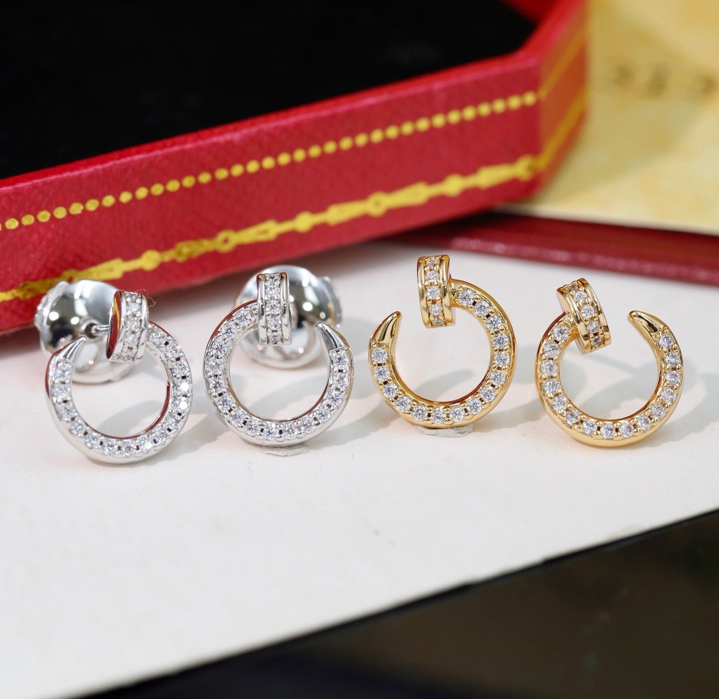 Cartier Mini "Juste un Clou" Earrings (Full Diamond)