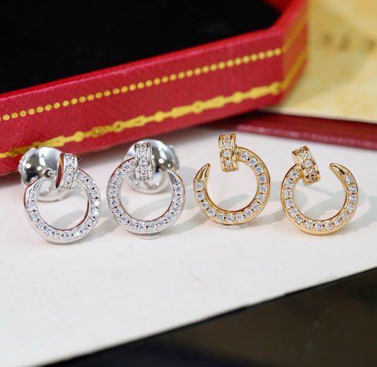 Cartier Mini "Juste un Clou" Earrings (Full Diamond)