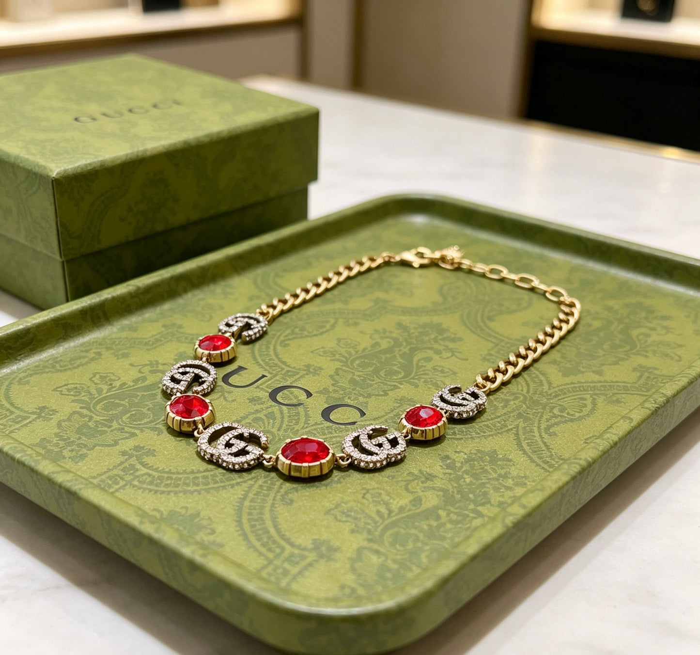 Gucci Vintage Double G Necklace