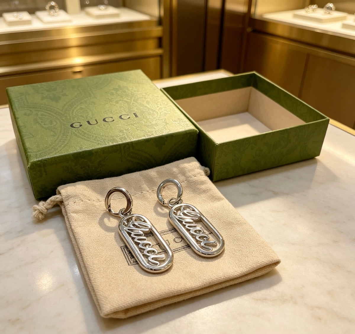 Gucci Vintage Double G Earrings