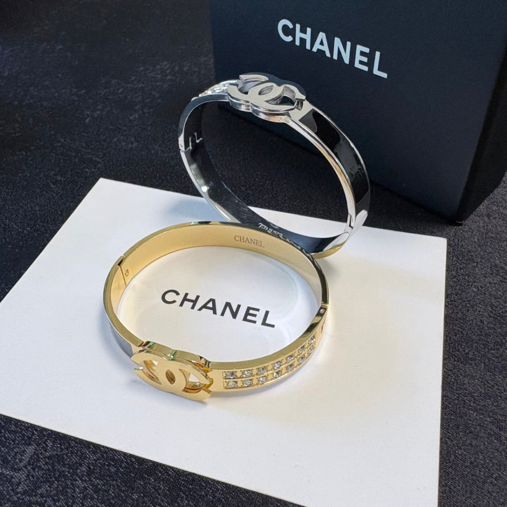 Chanel Crystal Stainless Steel Bracelet
