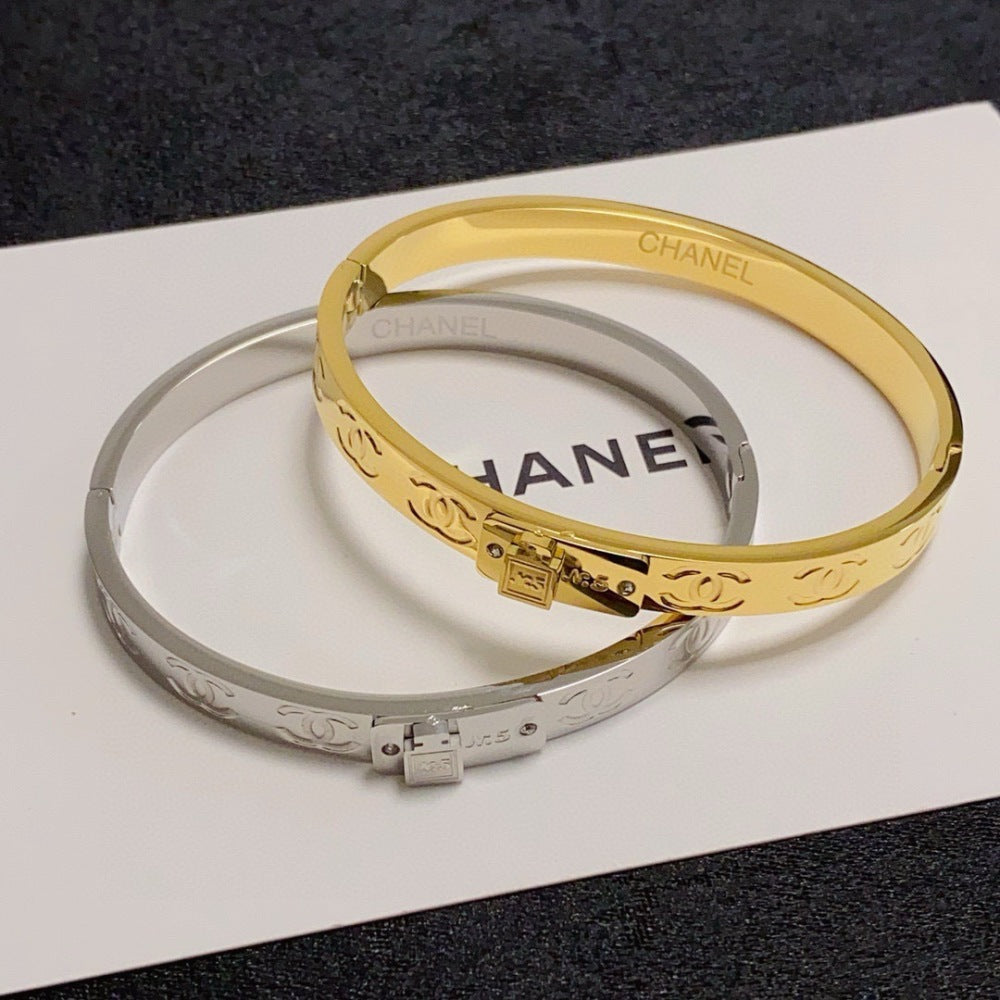 Chanel Crystal Stainless Steel Bracelet