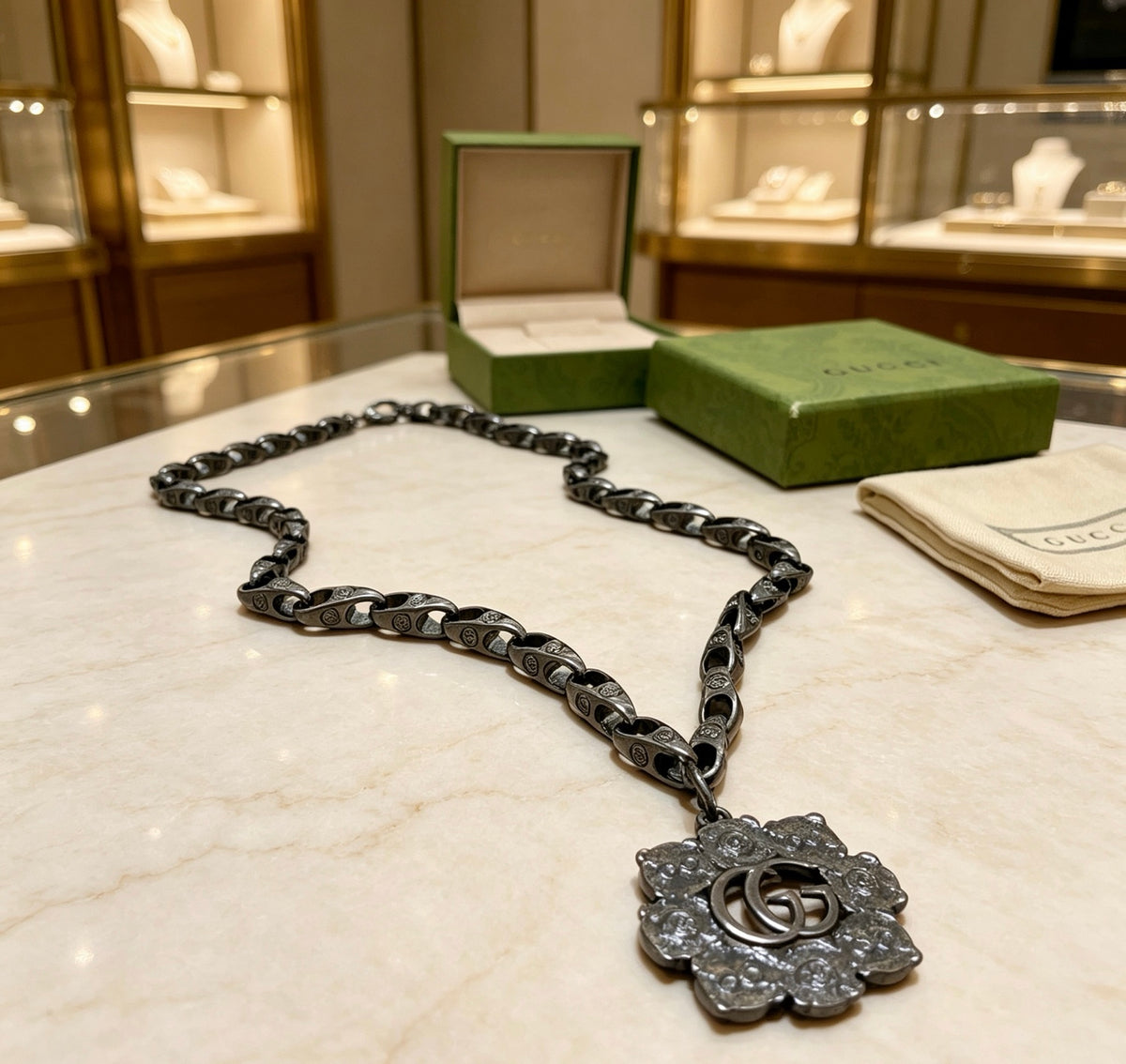 Gucci Vintage Double G Necklace