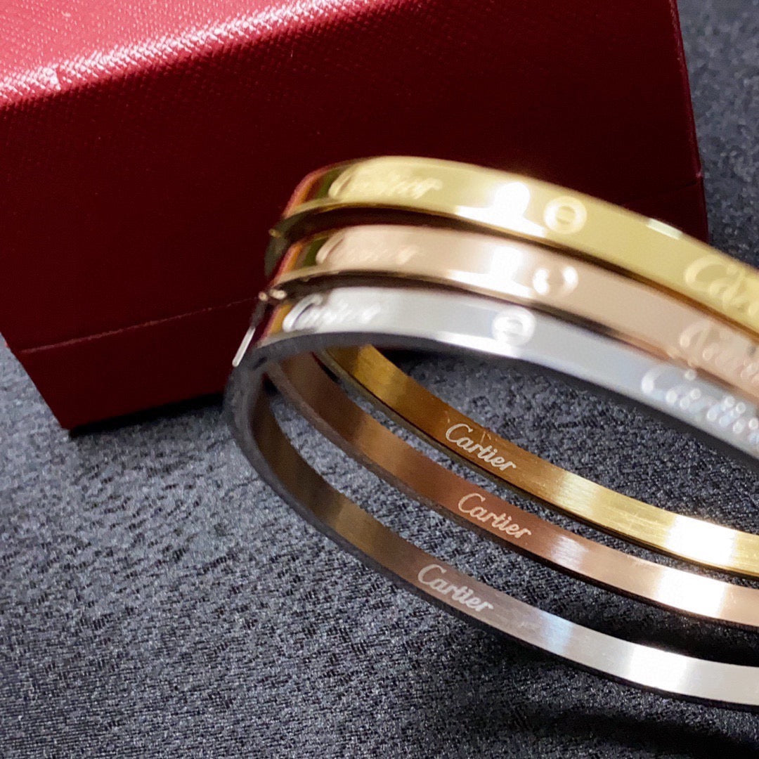 18K Gold-Plated Cartier Narrow Bracelet