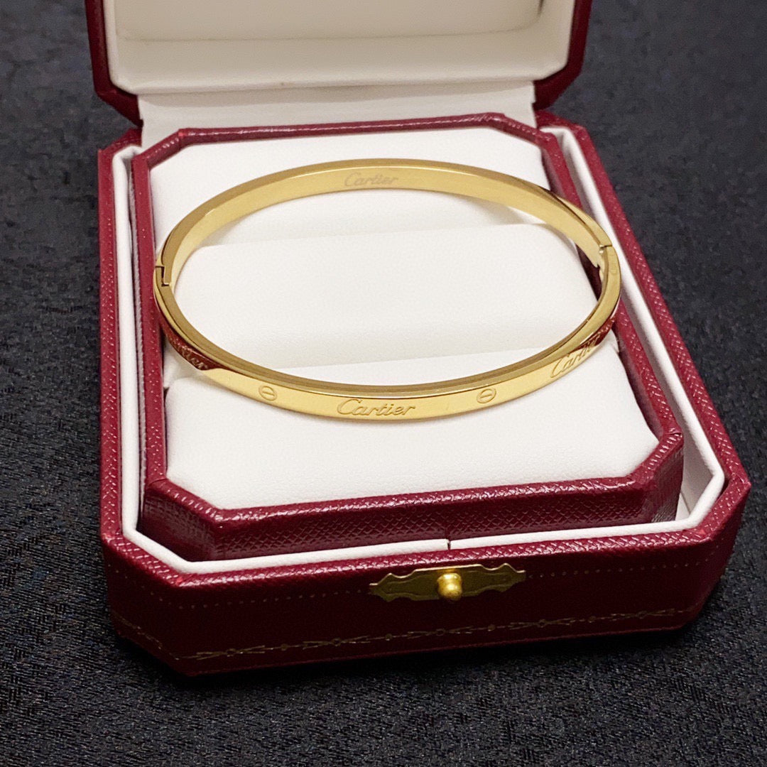 18K Gold-Plated Cartier Narrow Bracelet