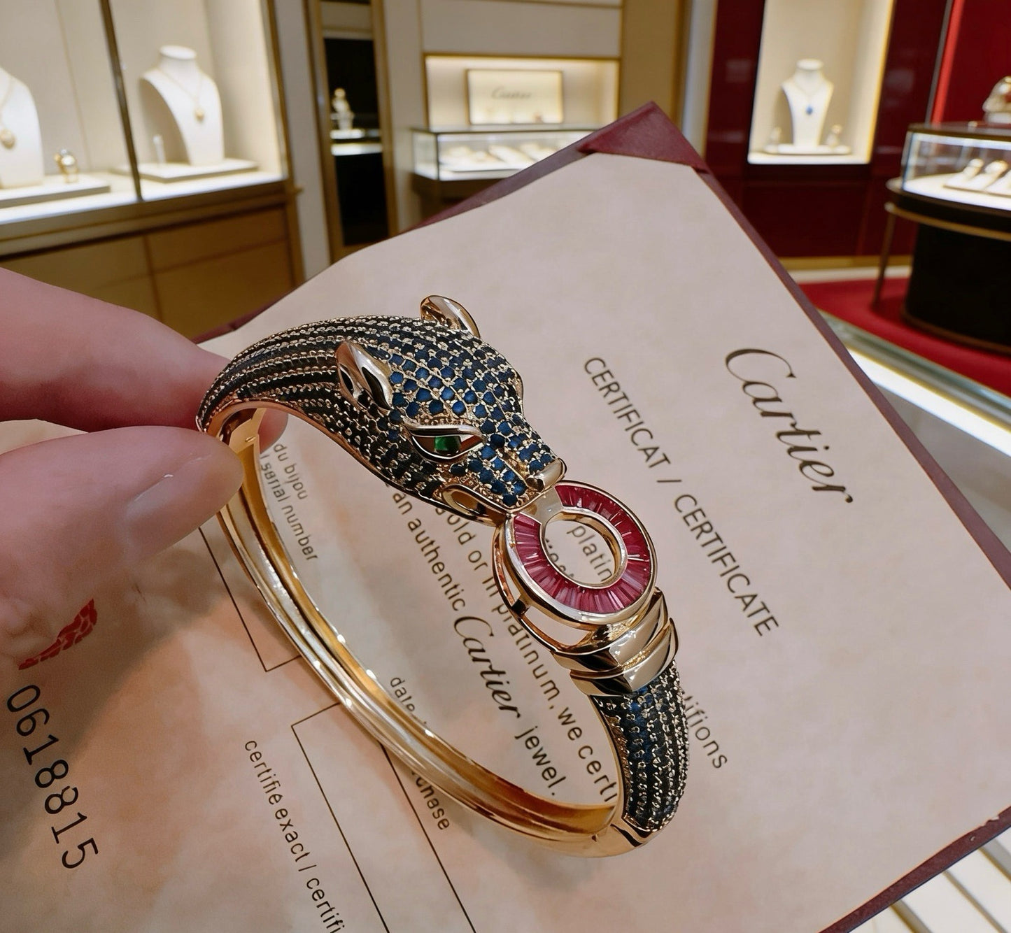 Cartier Panther-Head Full-Diamond Bracelet