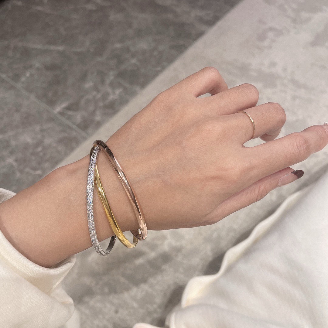 Cartier 18K Tri-Color Three-Band Bracelet