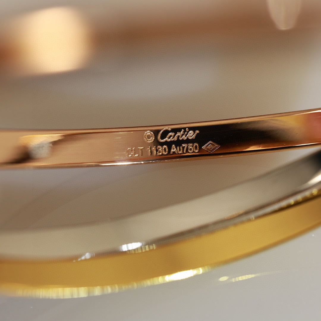 Cartier 18K Tri-Color Three-Band Bracelet