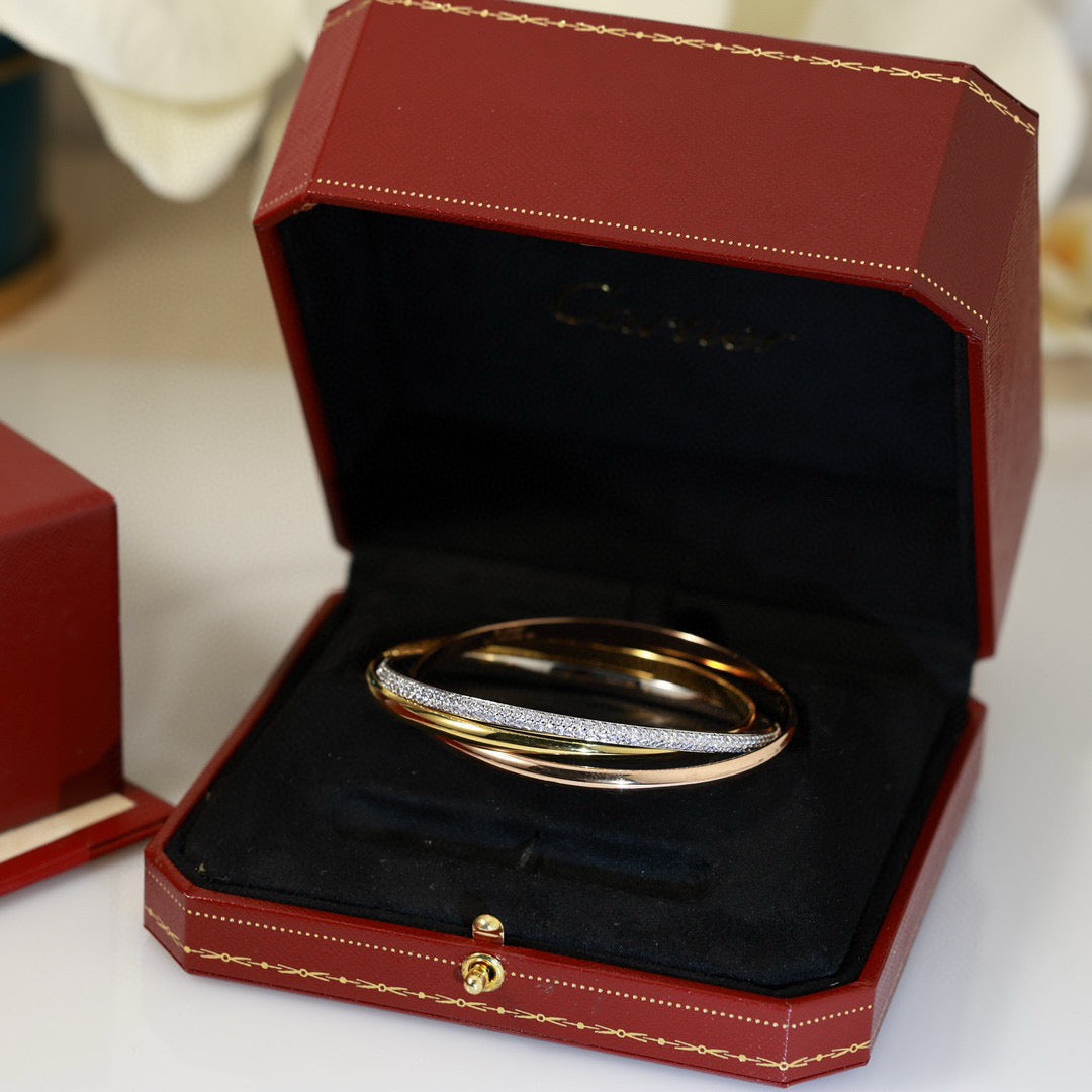 Cartier 18K Tri-Color Three-Band Bracelet