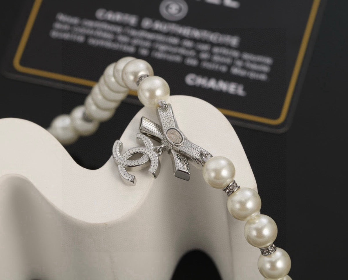 Chanel Pearl Brass Necklace