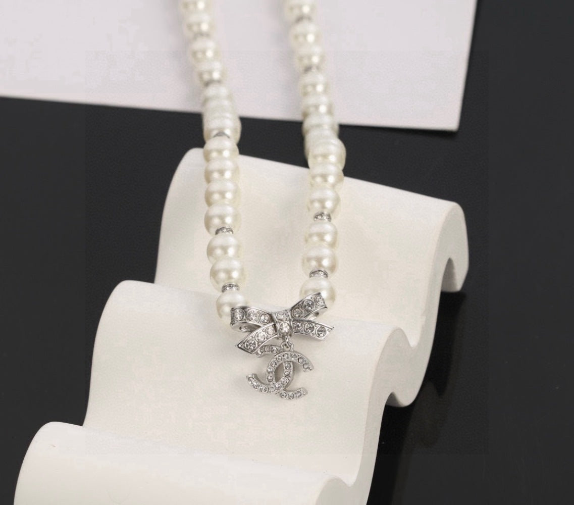 Chanel Pearl Brass Necklace