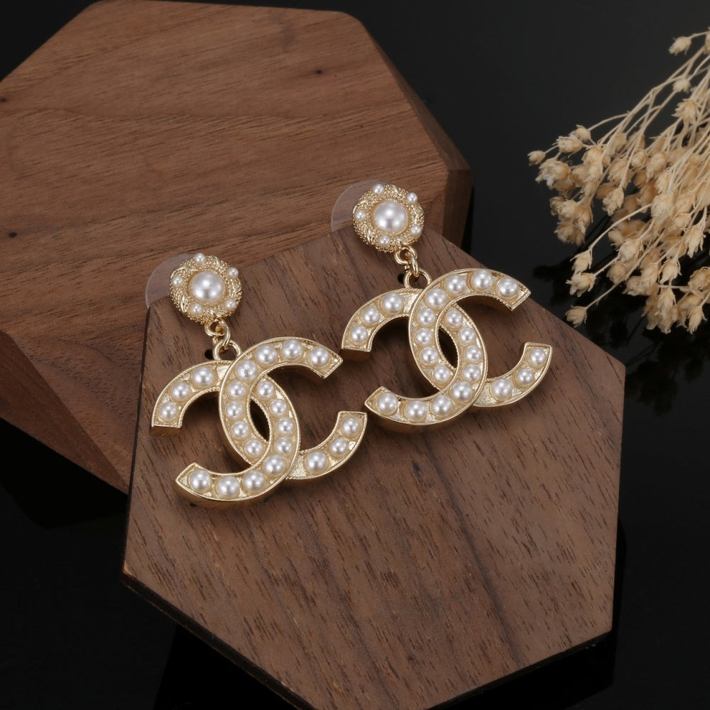 Chanel Pearl Crystal Earrings