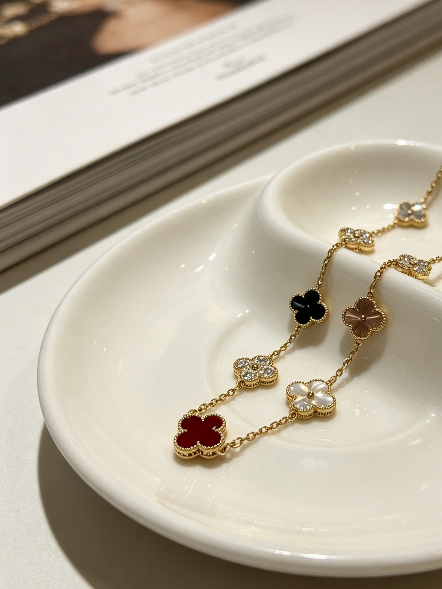 Van Cleef & Arpels Rainbow-Colored Clover Necklace
