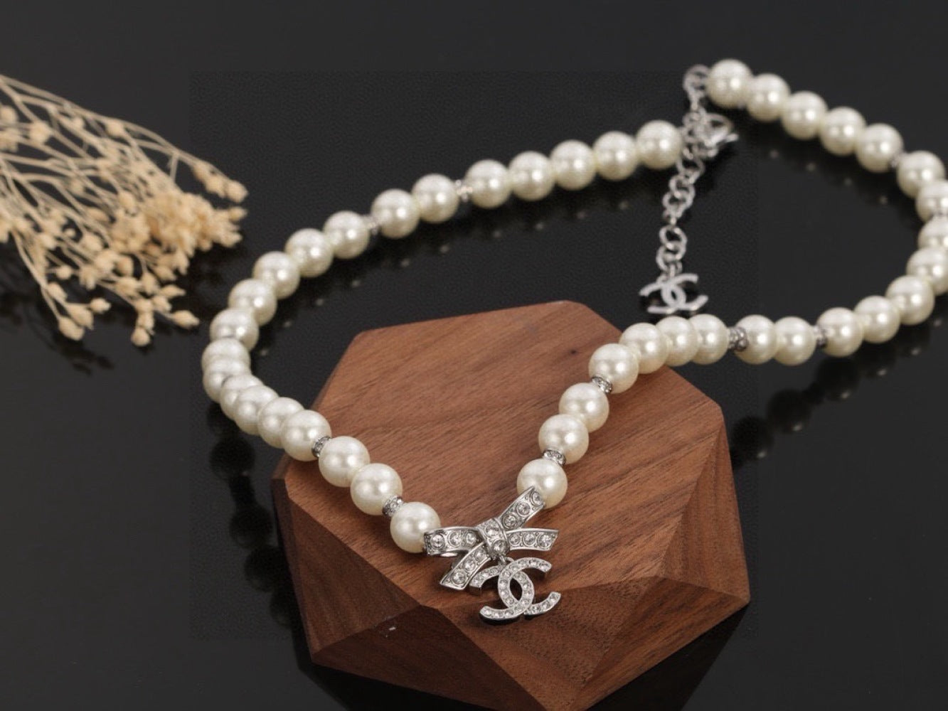 Chanel Pearl Brass Necklace