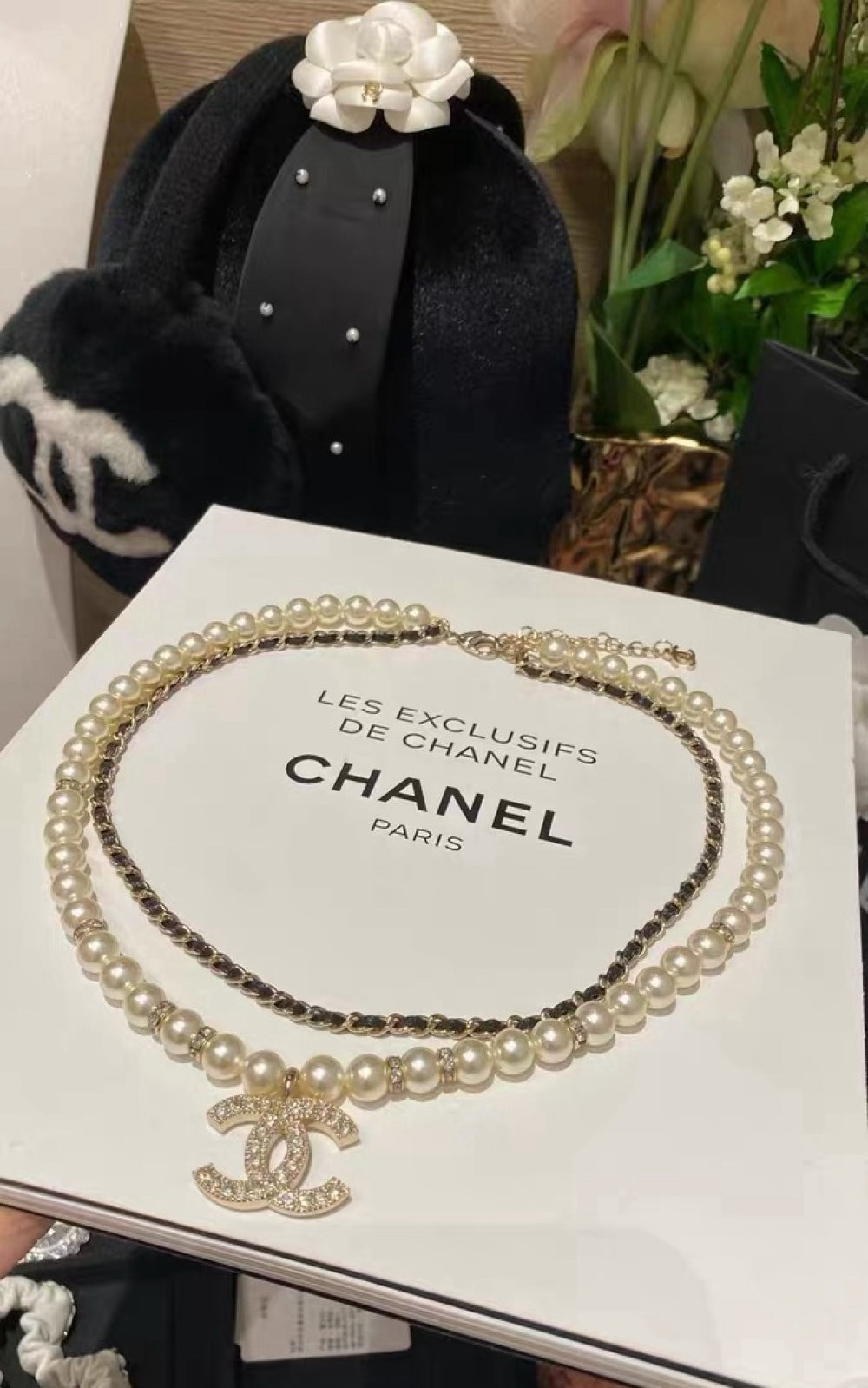 Chanel Pearl Crystal Necklace