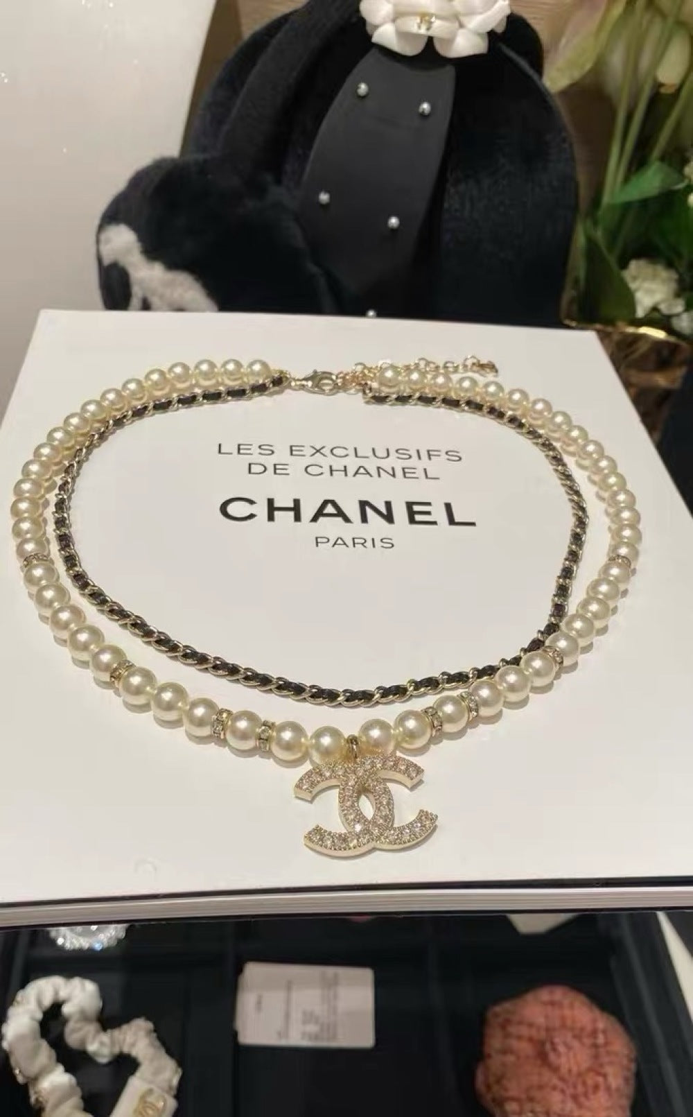 Chanel Pearl Crystal Necklace