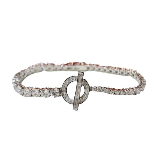 18K Finesse Link Diamond Hermes Bracelet
