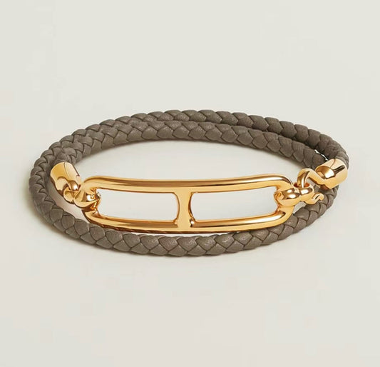 18K Roulis Double Tour Grey Hermes Bracelet