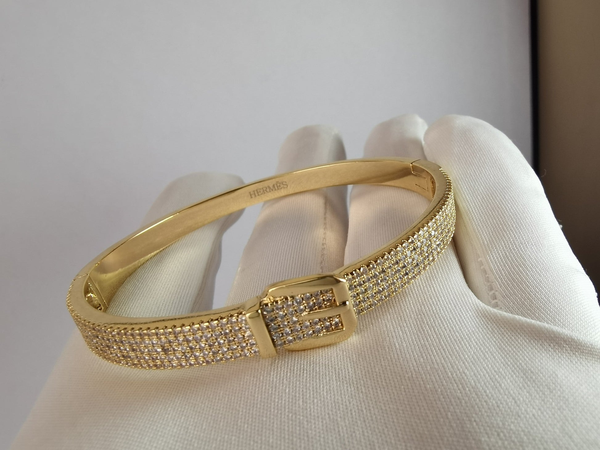 18K Kelly Diamond Vintage Hermes Bracelet