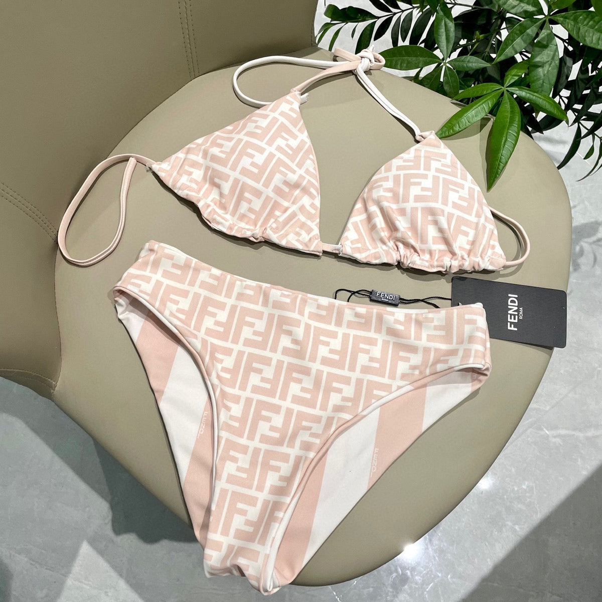FENDI BIKINI 25S TWO PIECE IN LIGHT PINK 742659