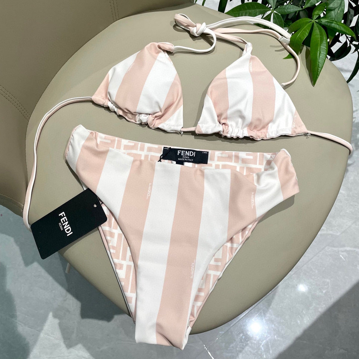 FENDI BIKINI 25S TWO PIECE IN LIGHT PINK 742659
