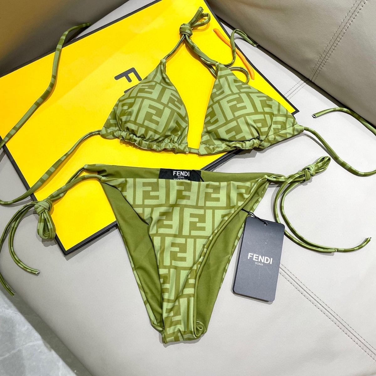 FENDI BIKINI 25S TWO PIECE IN GREEN 742660