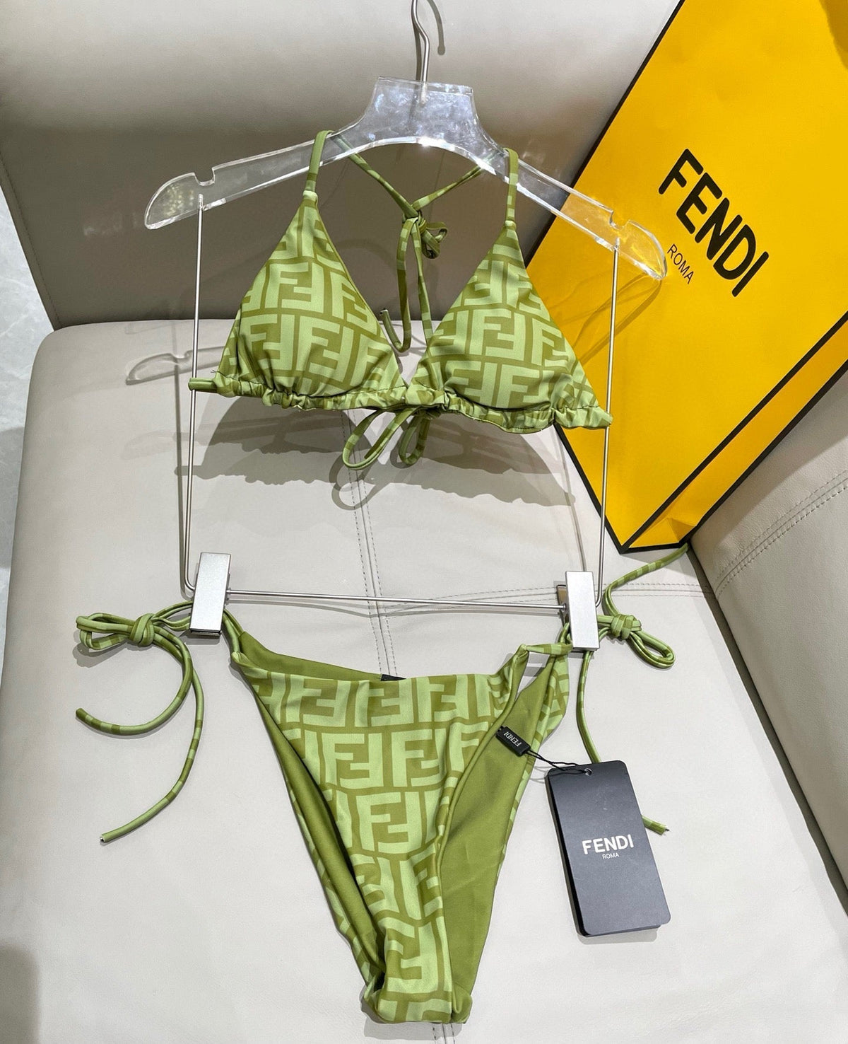 FENDI BIKINI 25S TWO PIECE IN GREEN 742660