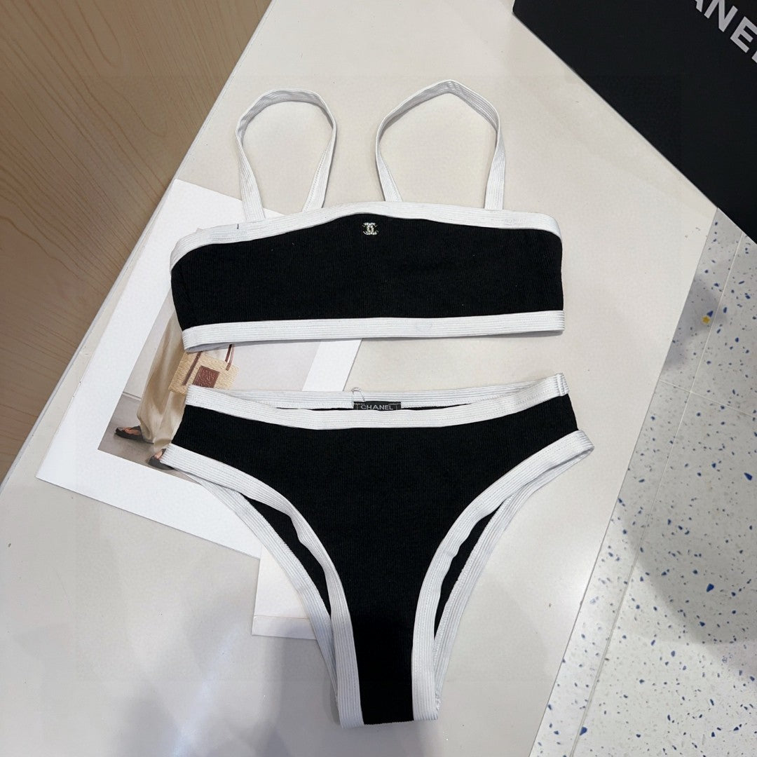 CHANEL BIKINI 25S TWO PIECE IN BLACK 742680