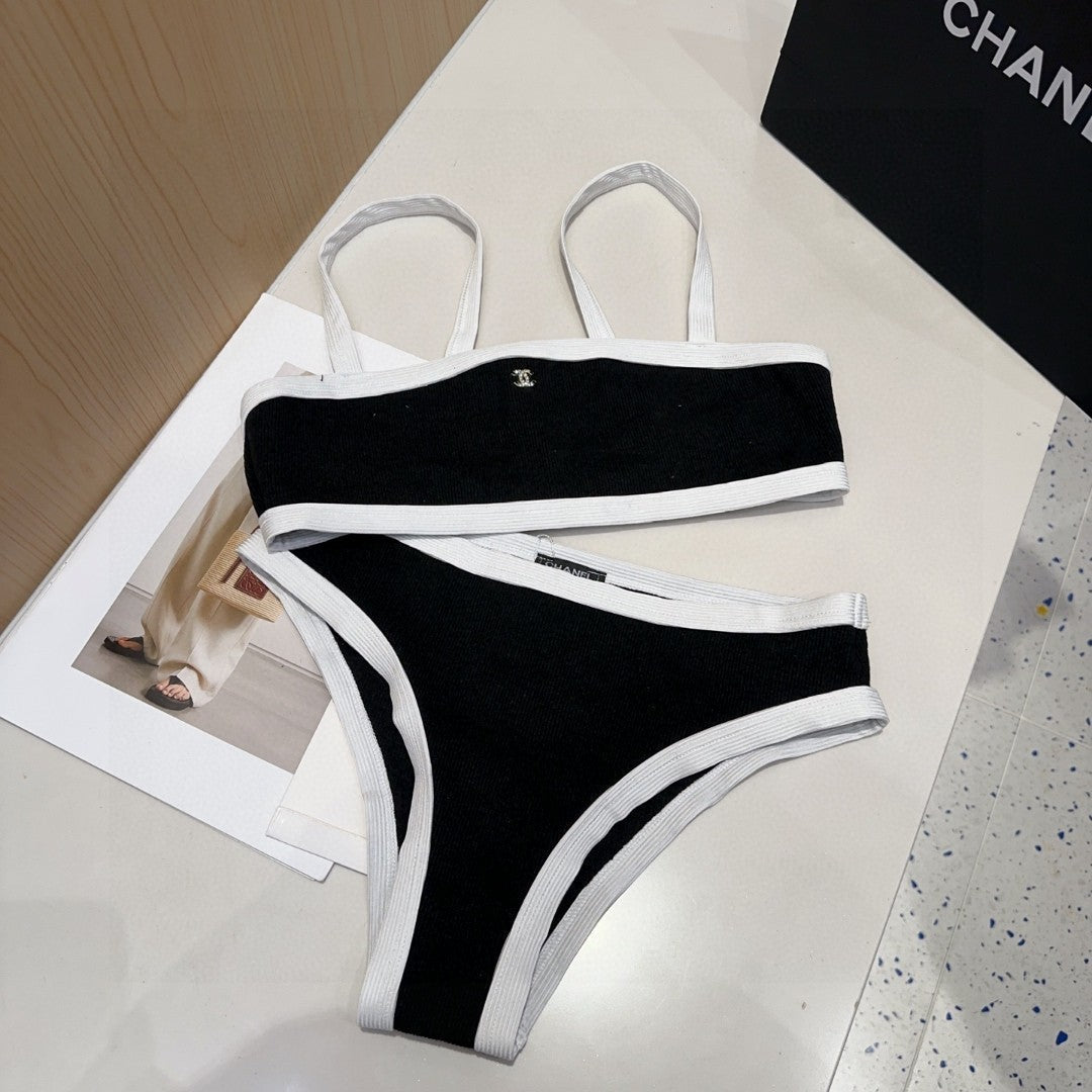 CHANEL BIKINI 25S TWO PIECE IN BLACK 742680