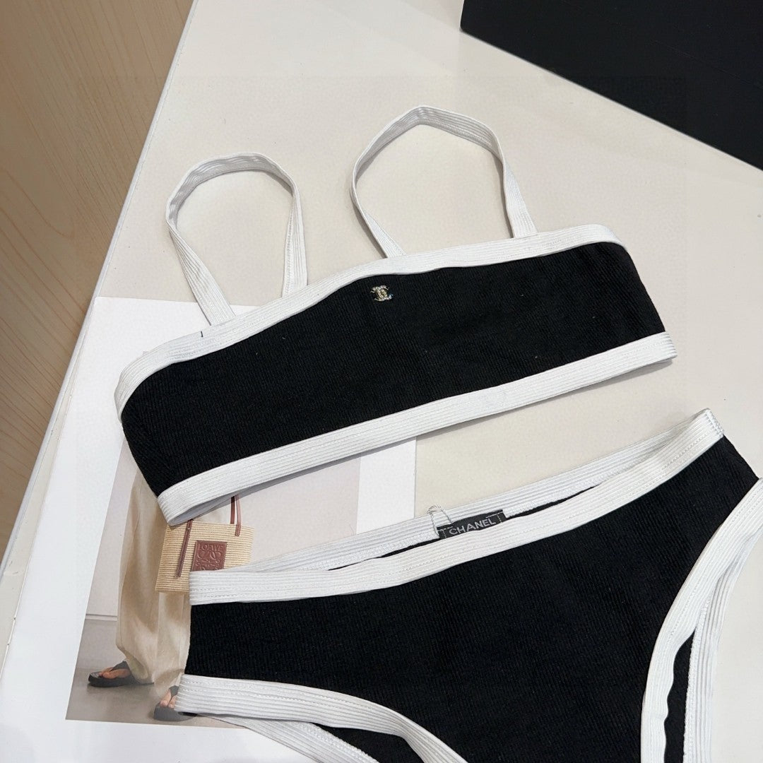 CHANEL BIKINI 25S TWO PIECE IN BLACK 742680