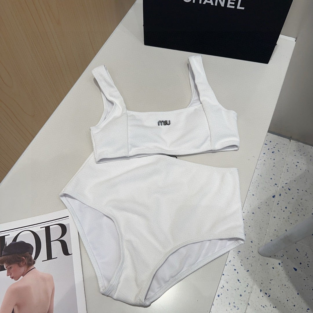 MIUMIU BIKINI 25S TWO PIECE IN WHITE 742670