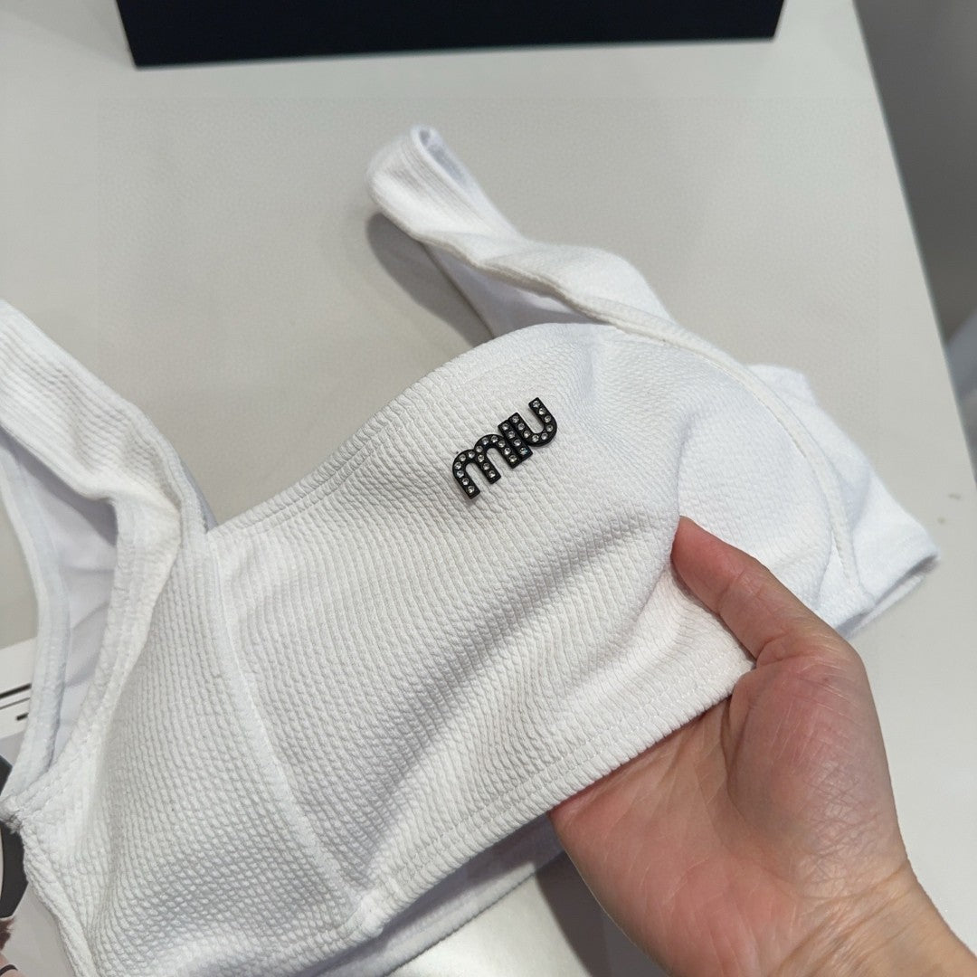MIUMIU BIKINI 25S TWO PIECE IN WHITE 742670