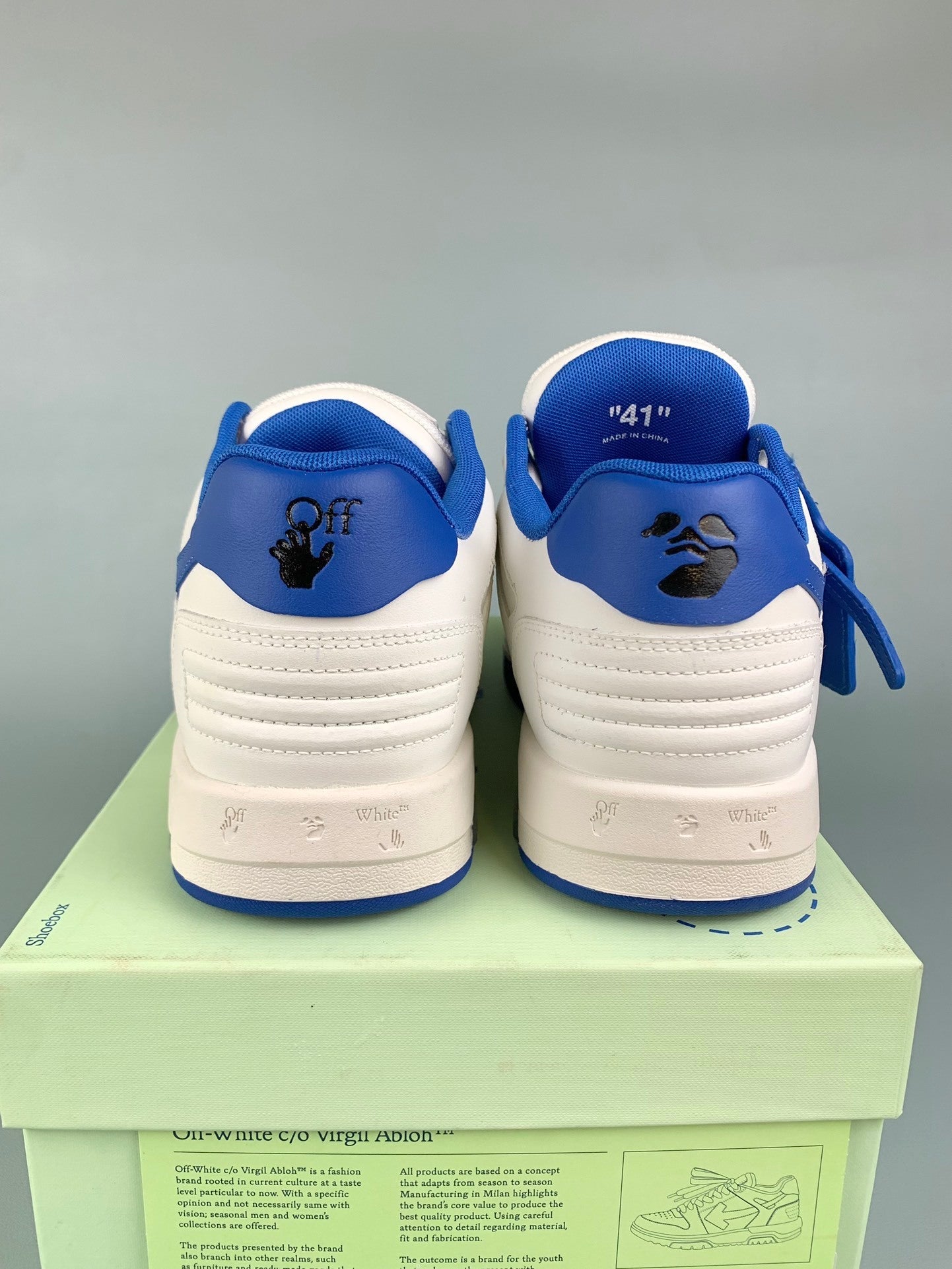 Off  White/Blue Sneakers (Runs half a size small)