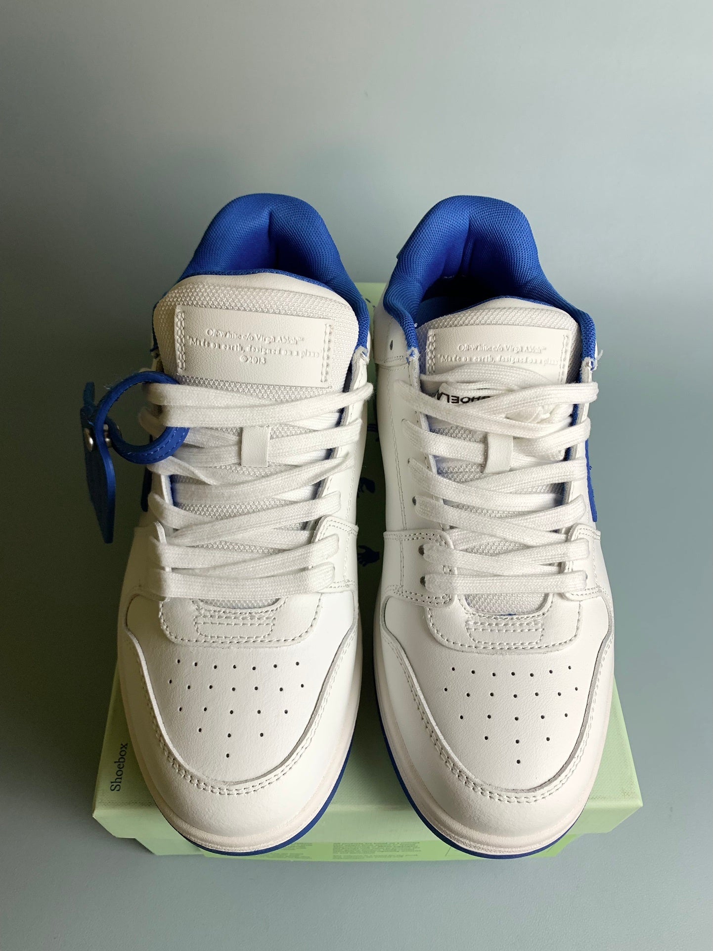 Off  White/Blue Sneakers (Runs half a size small)
