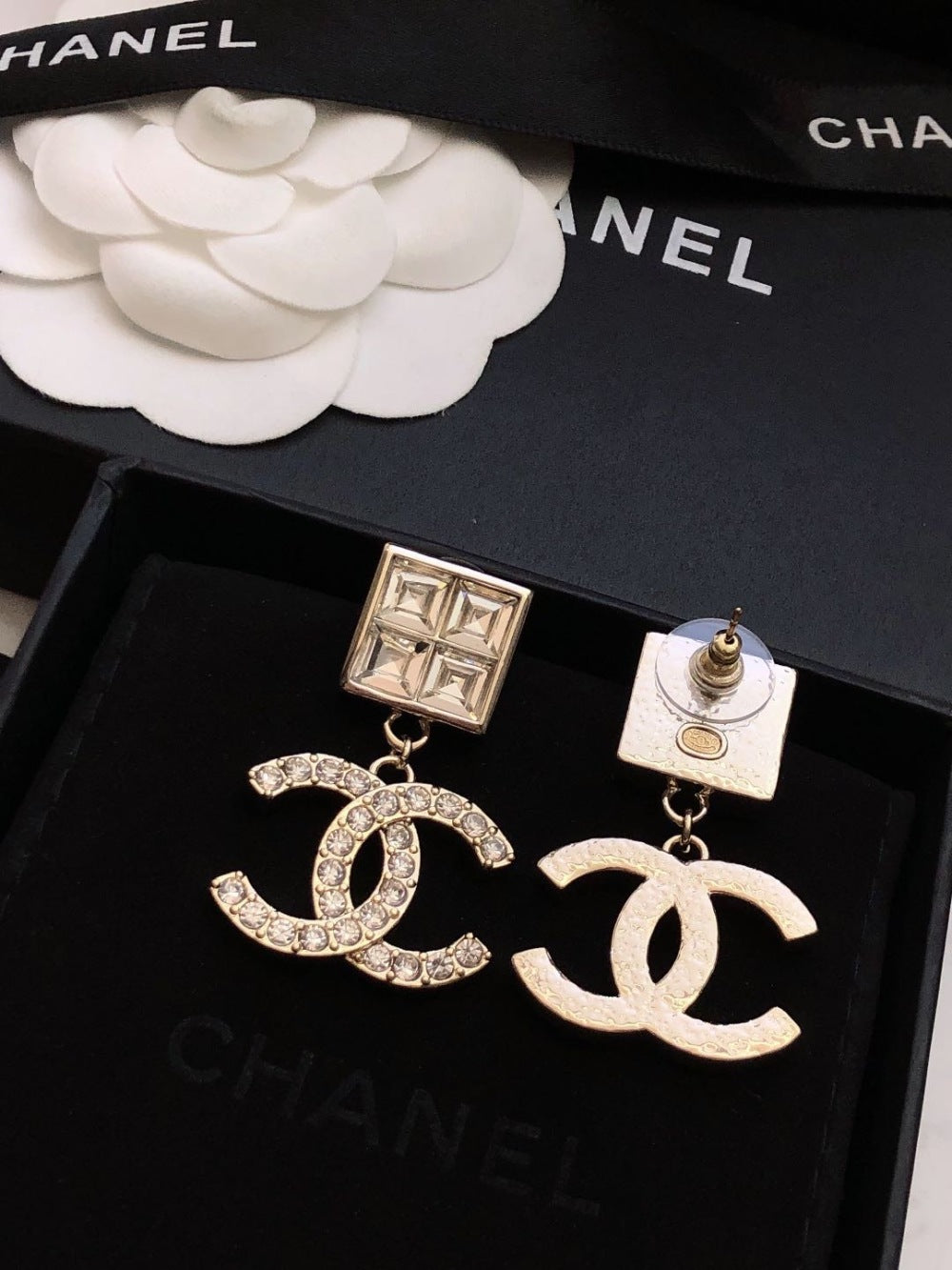 Chanel Pearl Heart Earrings