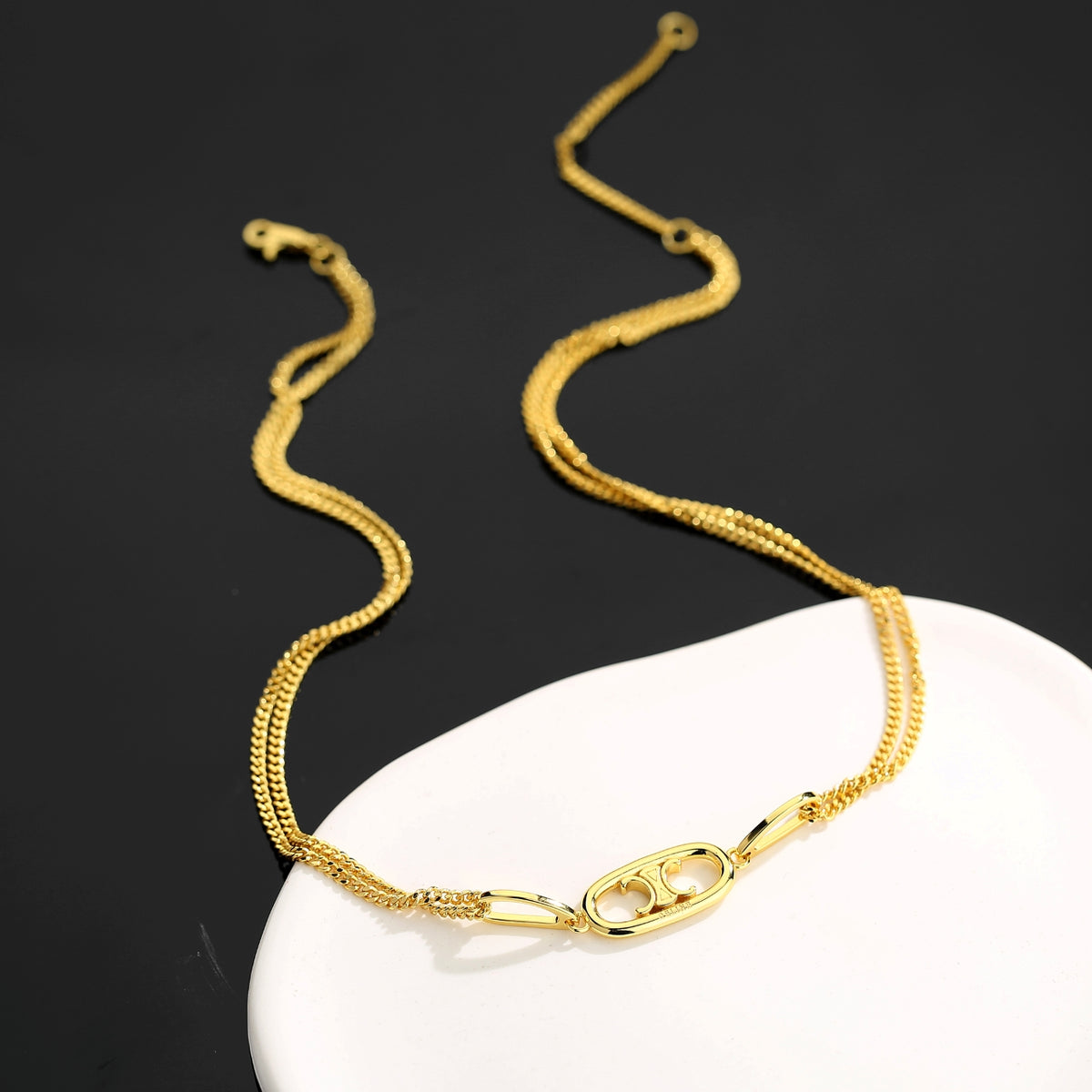 CELINE Brass Triomphe Necklace