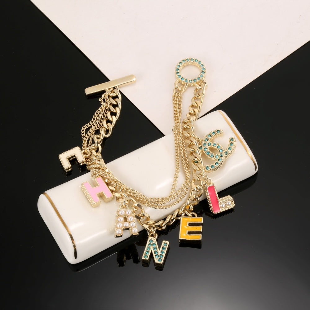 Chanel Enamel Gold-Plated Bracelet