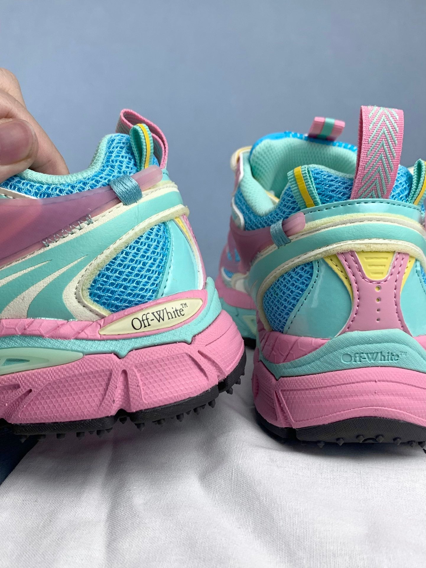 Off  Pink and Blue Sneakers