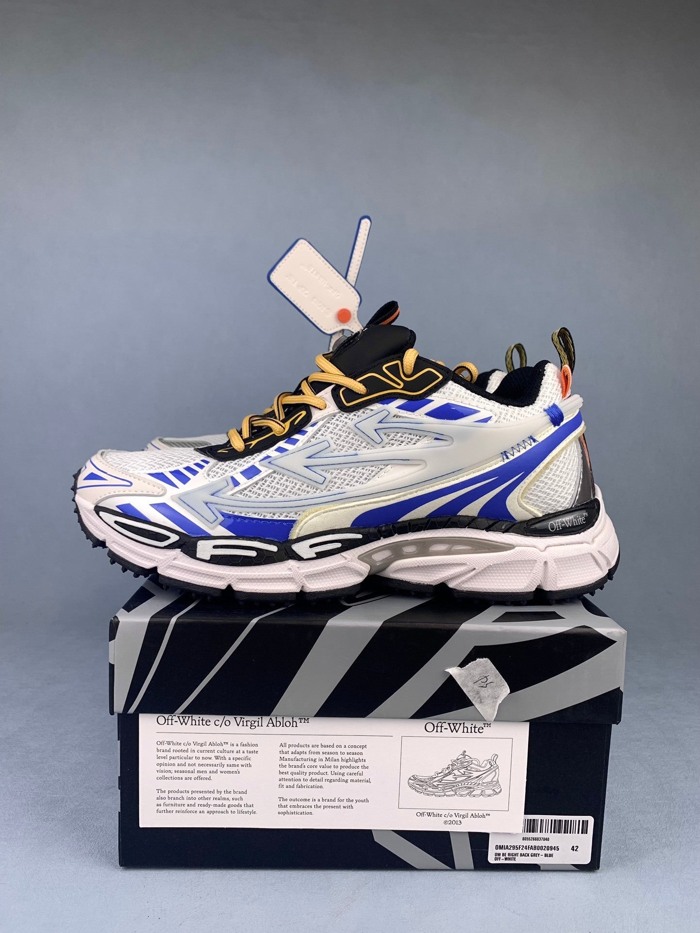 Off   White and Blue Sneakers