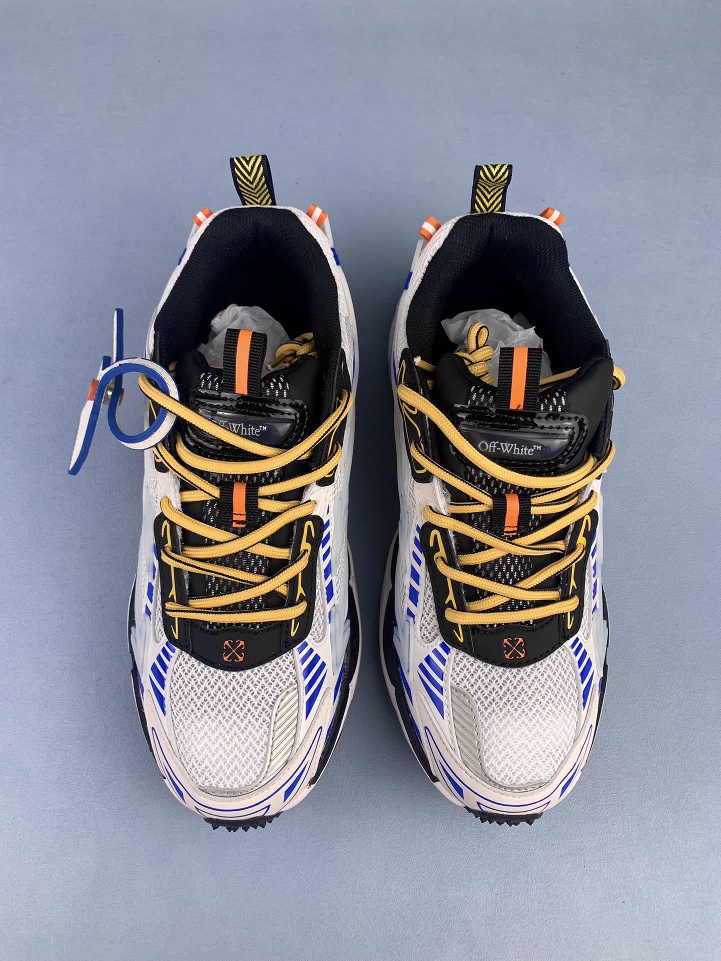 Off   White and Blue Sneakers