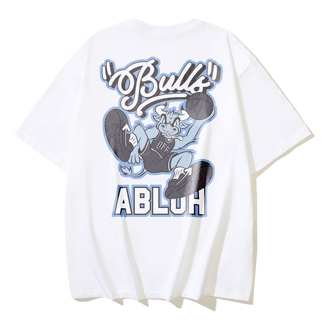 OFF Bulls Print T-shirt
