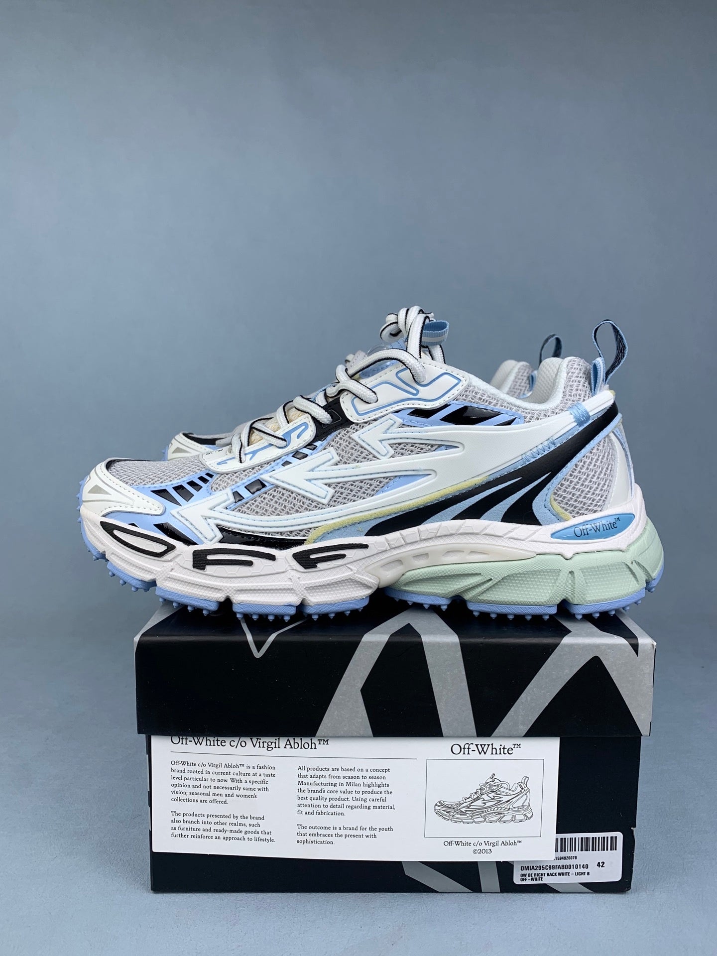 Off   White and Blue Sneakers