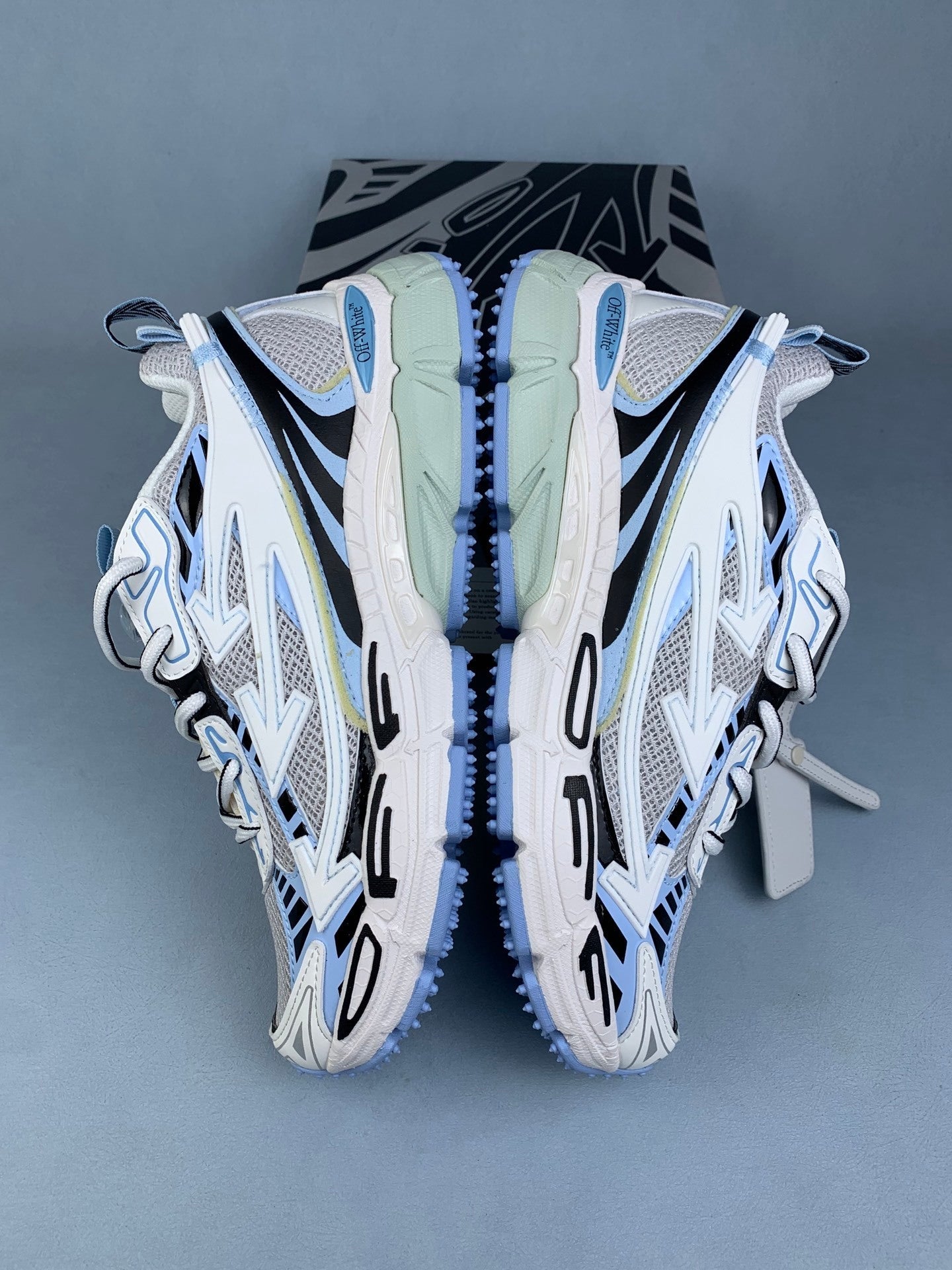 Off   White and Blue Sneakers