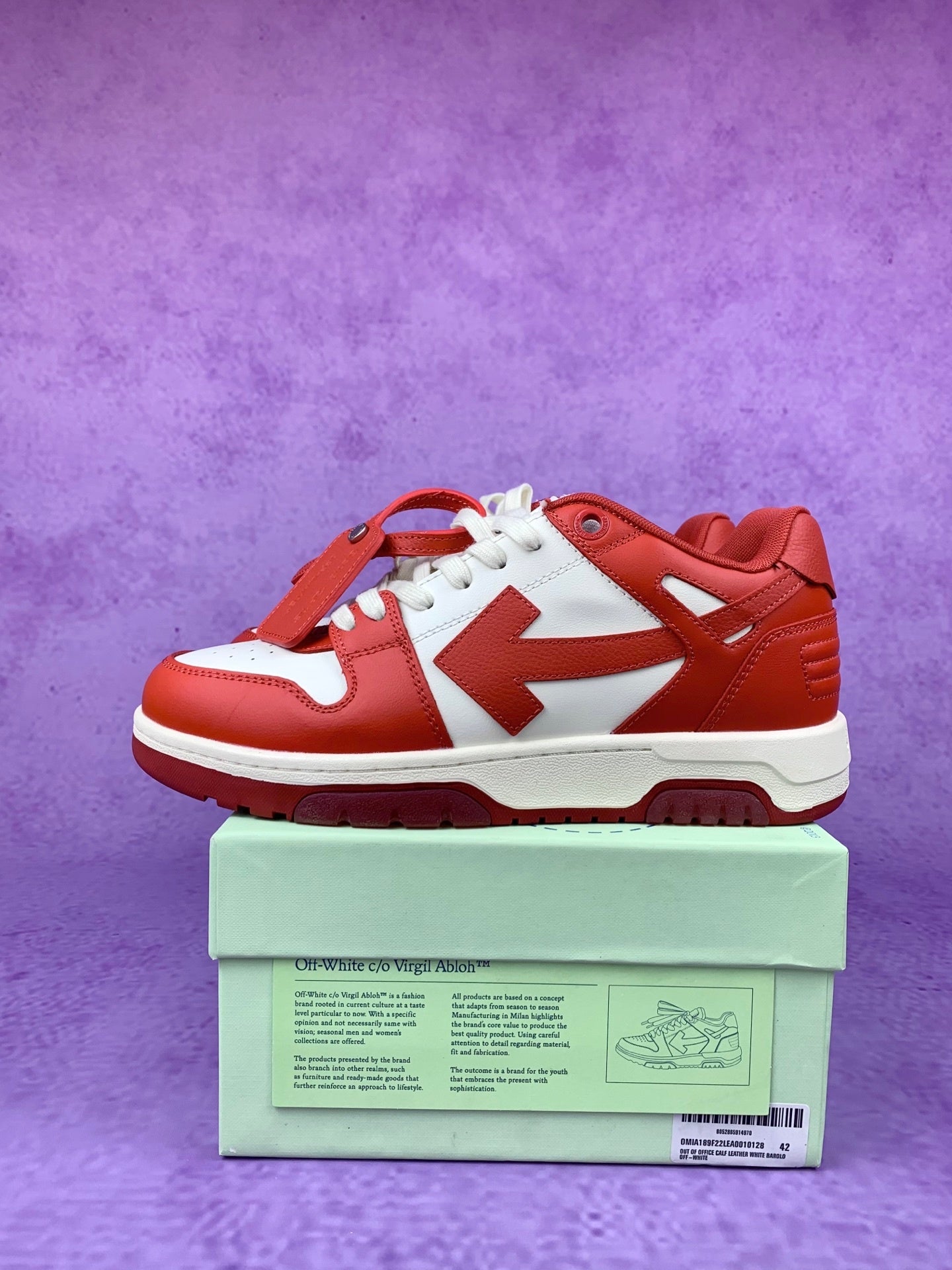 Off   Red and White Sneakers